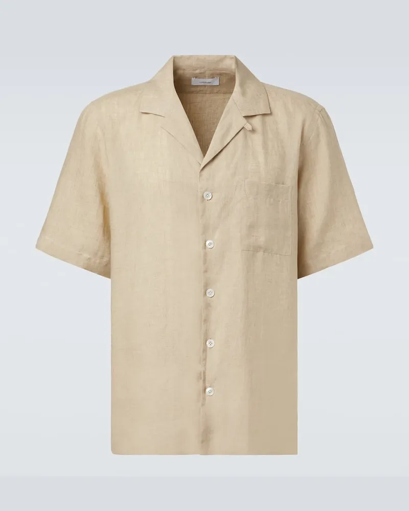 LARDINI Hemd aus Leinen Beige