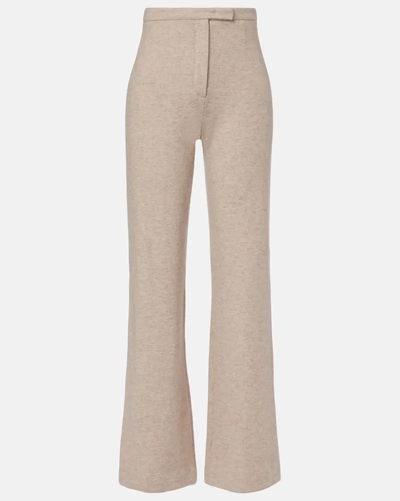 Loro Piana Gerade Hose Robin aus einem Kaschmirgemisch Beige