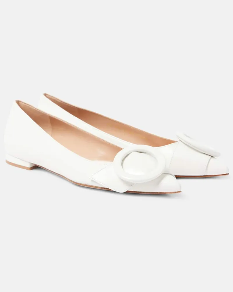 Gianvito Rossi Ballerinas Venezia aus Leder Weiß