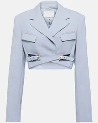 Dion Lee Cropped-Blazer aus einem Wollgemisch Grau