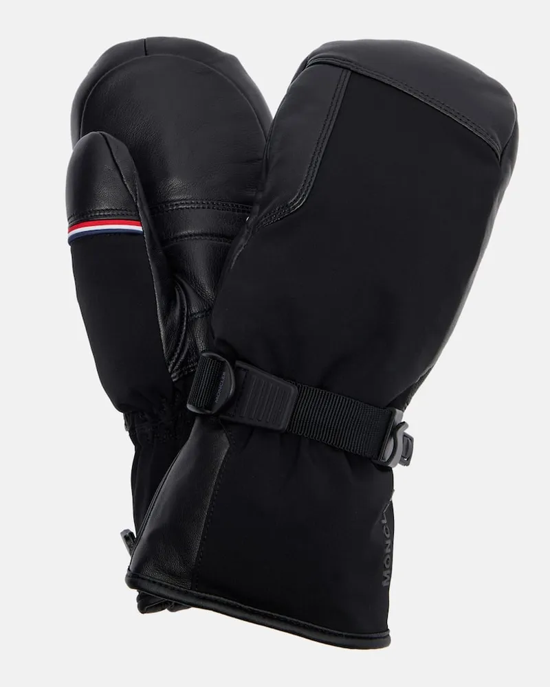 Moncler Skifäustlinge mit Leder Schwarz