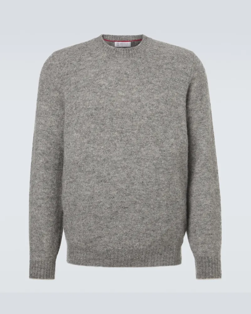 Brunello Cucinelli Pullover aus Alpakawolle, Kaschmir und Wolle Grau