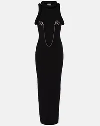 Jean Paul Gaultier Verziertes Maxikleid 3D aus Jersey Schwarz