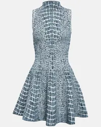 Alaïa Alaia Bedrucktes Minikleid Blau