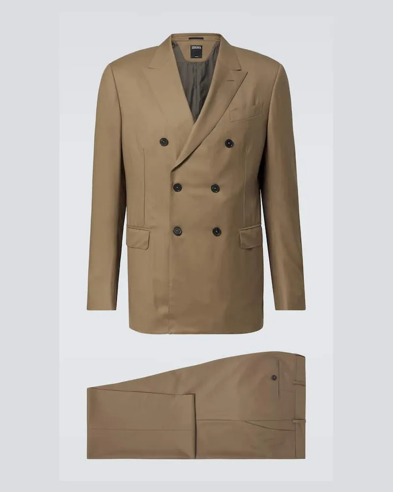 Ermenegildo Zegna Anzug aus Woll-Twill Braun
