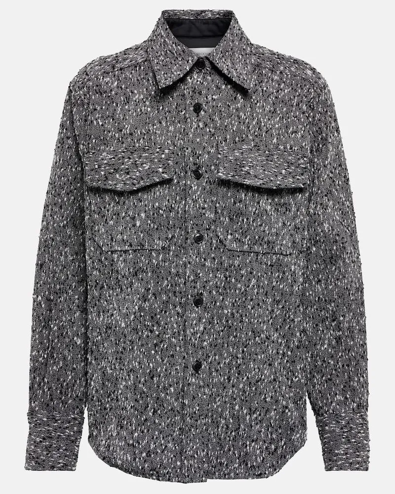 Victoria Beckham Hemd aus Bouclé Schwarz