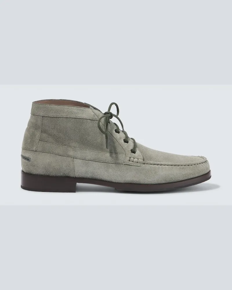 Manolo Blahnik Desert Boots Rhinebeck aus Veloursleder Grau