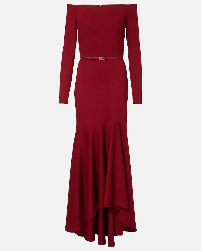 Elie Saab Off-Shoulder-Robe aus Jersey Rot