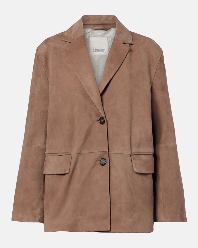 Max Mara Jacke Anfora aus Veloursleder Braun