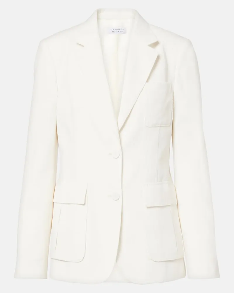 Gabriela Hearst Blazer Louisa aus Baumwoll-Cord Weiß