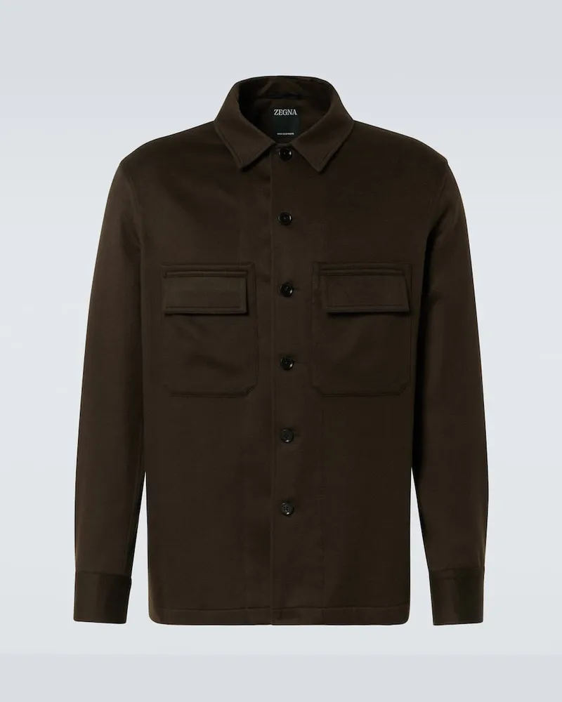 Ermenegildo Zegna Hemdjacke Alba aus Kaschmir Braun