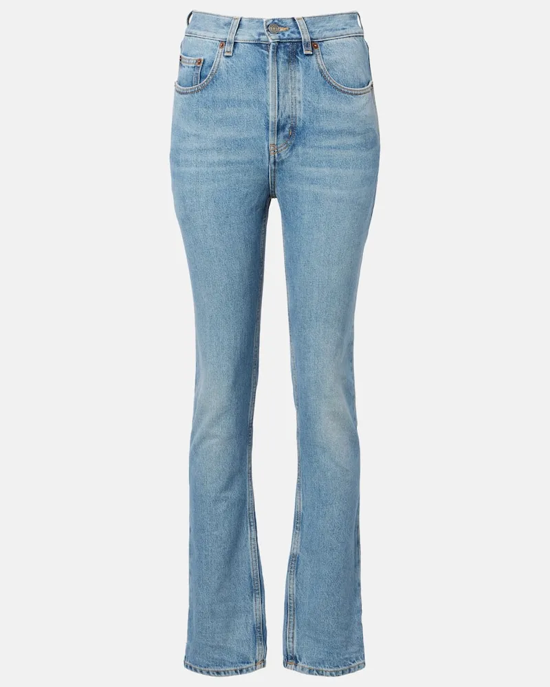 Saint Laurent Mid-Rise Bootcut Jeans Blau