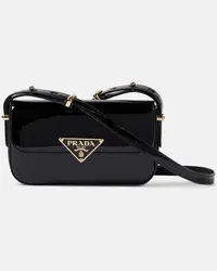 Prada Schultertasche aus Lackleder Schwarz