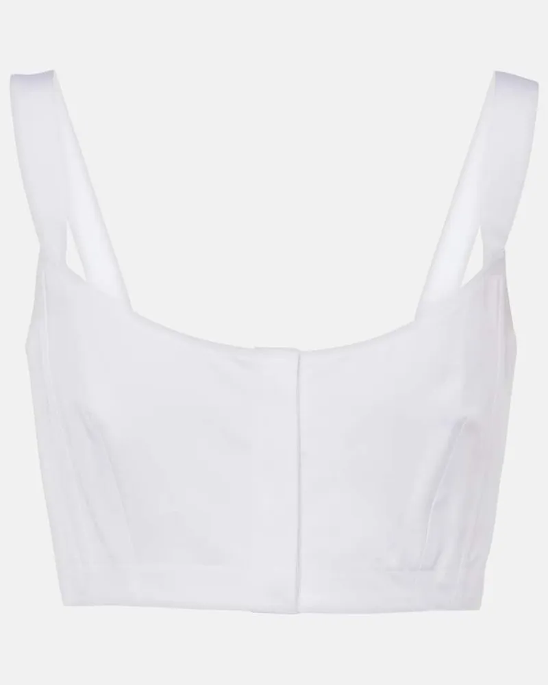 Alaïa AlaÃ¯a Cropped-Top aus Baumwolle Weiã