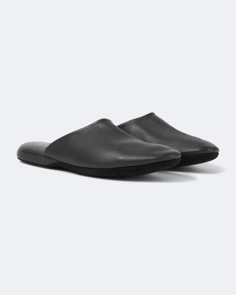 Charvet Slippers aus Leder Schwarz