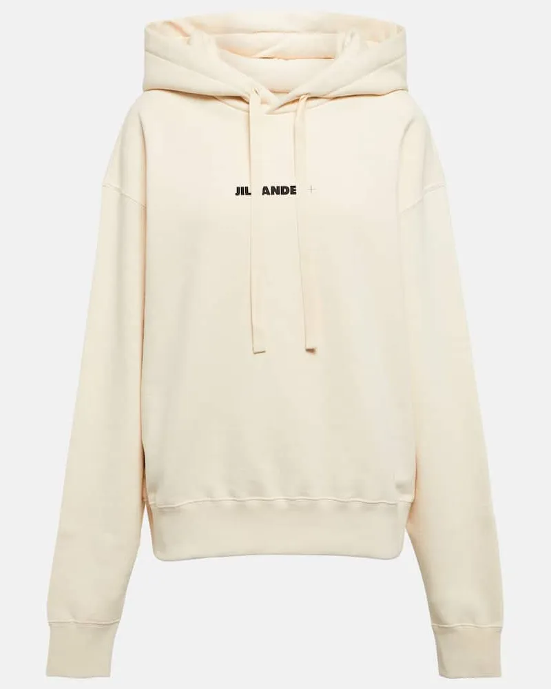 Jil Sander Hoodie aus Baumwoll-Jersey Weiß