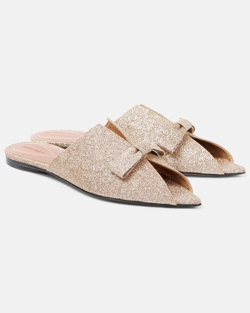 Zimmermann Pantoletten Tux aus Lederm mit Glitter Gold