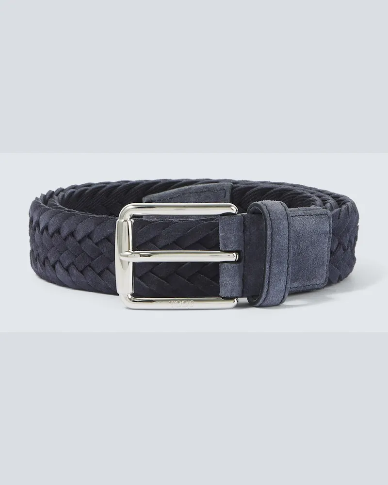 TOD'S Gürtel aus Veloursleder Blau