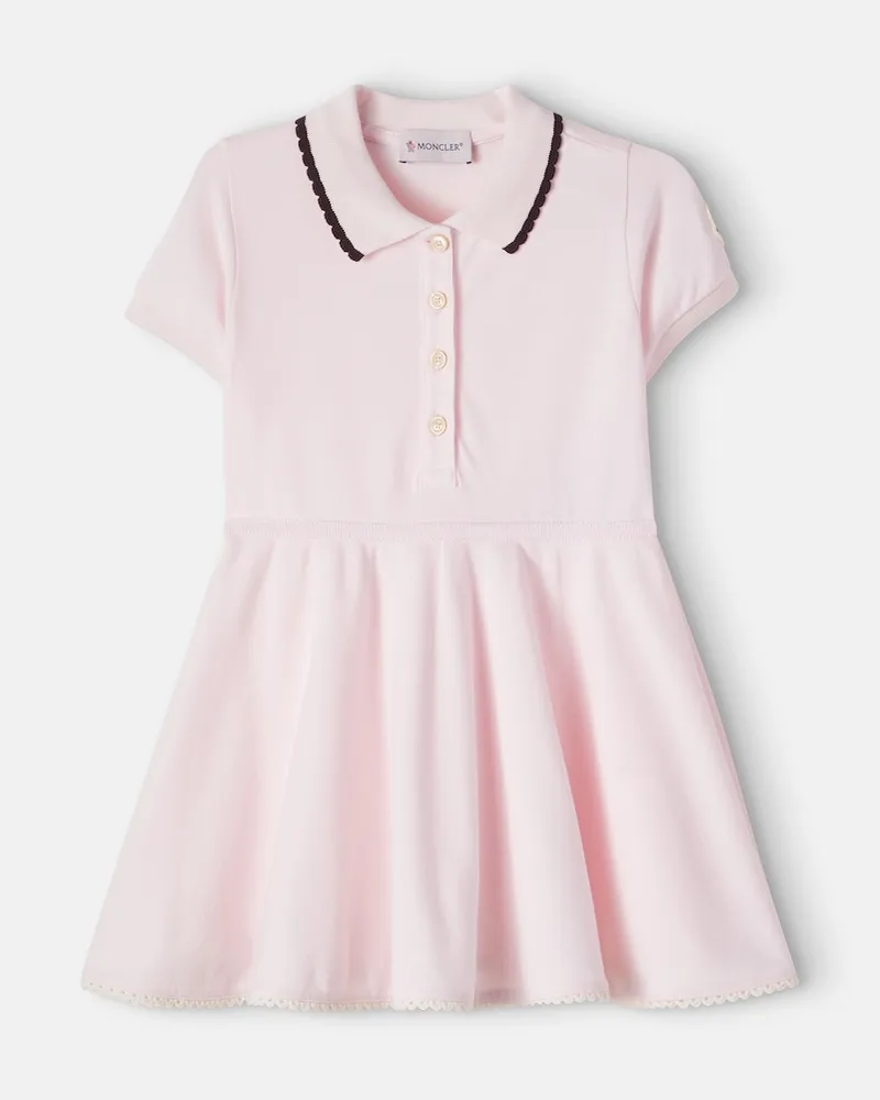 Moncler Polokleid aus Baumwolle Rosa