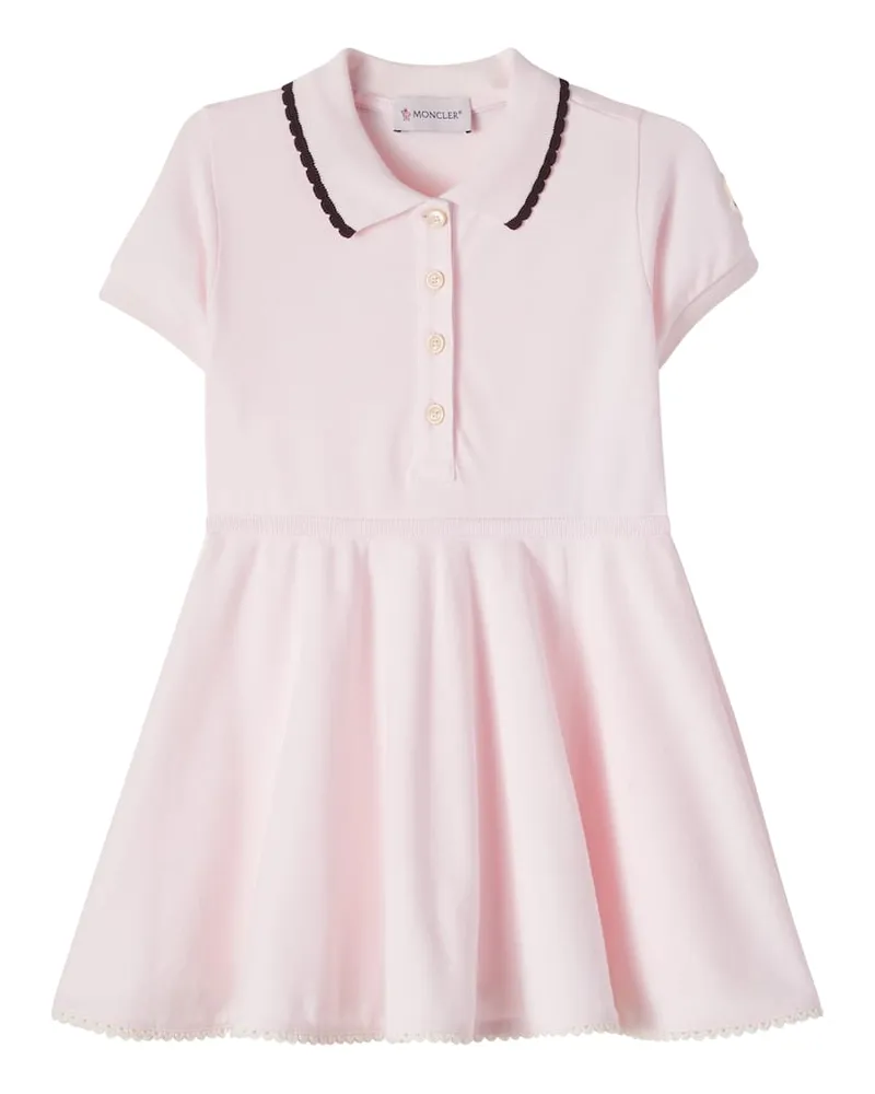 Moncler Polokleid aus Baumwolle Rosa
