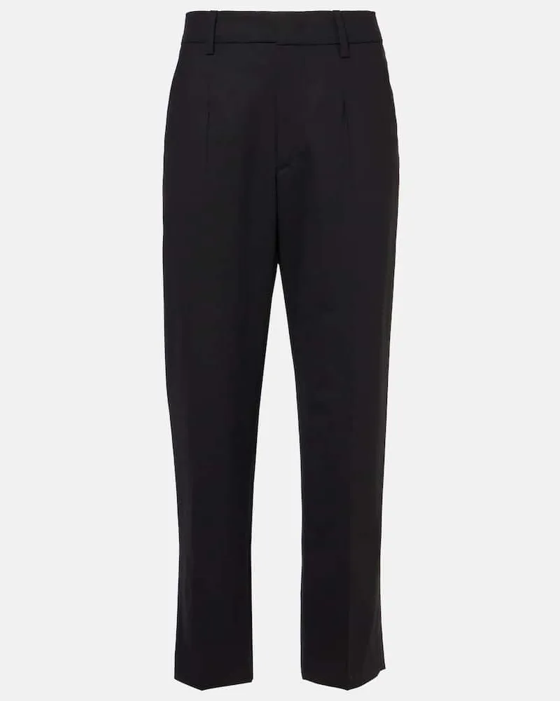 Isabel Marant Gerade Hose aus einem Wollgemisch Schwarz