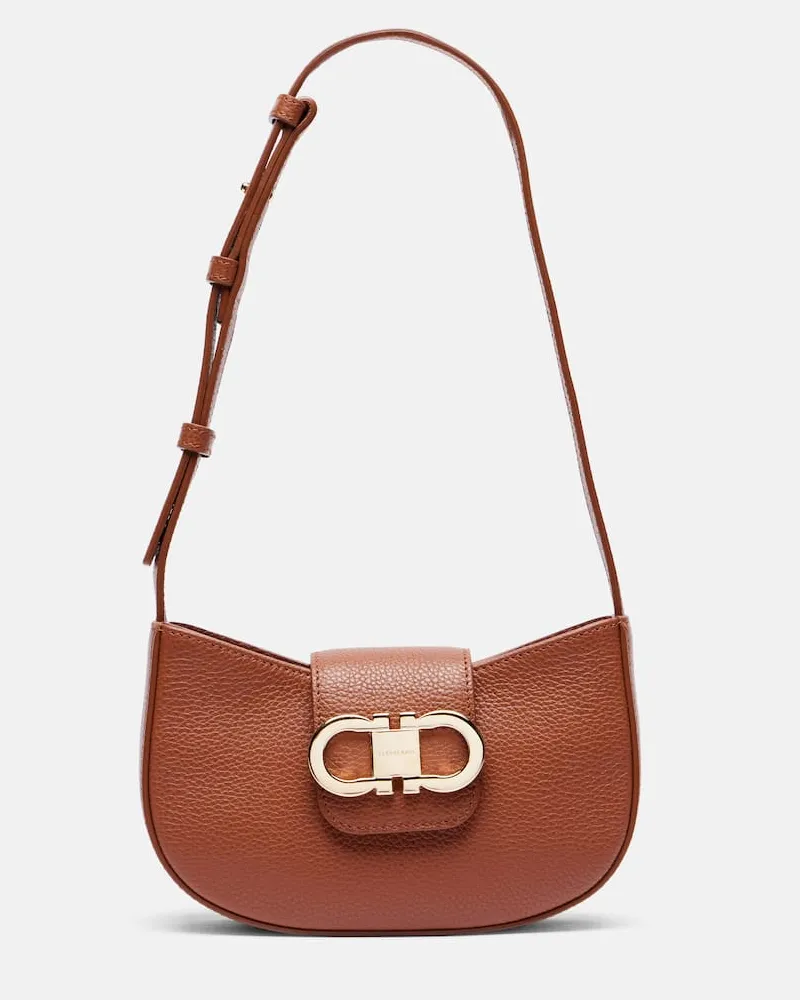 Ferragamo Schultertasche Gabry aus Leder Braun