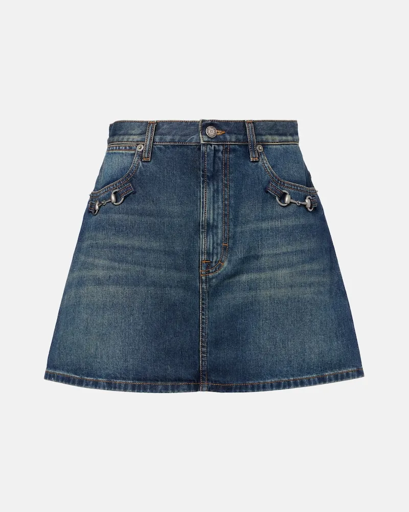 Gucci Jeansrock Horsebit Blau