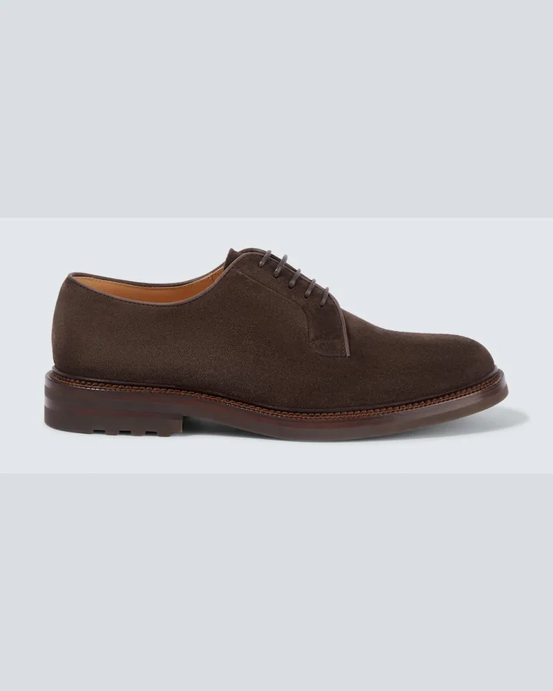 Brunello Cucinelli Schnürschuhe aus Veloursleder Braun