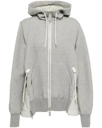 Sacai Hoodie aus einem Baumwollgemisch Grau