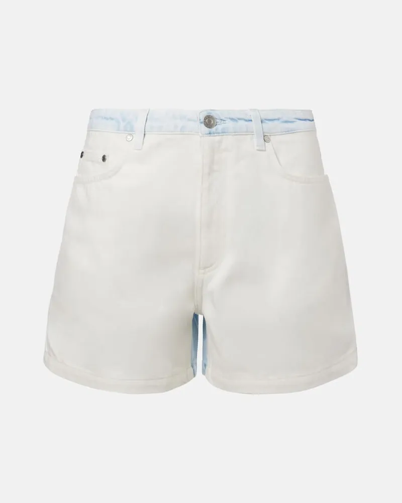 Stella McCartney Mid-Rise Jeansshorts Weiß