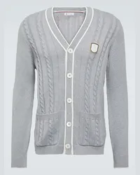 Brunello Cucinelli Cardigan aus Baumwolle Grau