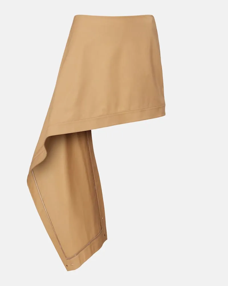 Loewe Minirock aus Baumwolle und Seide Beige