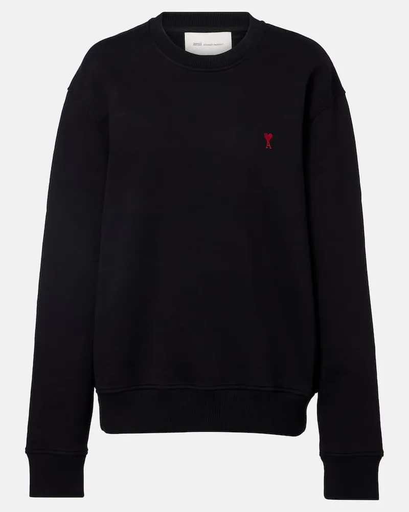 AMI Paris Sweatshirt Ami de Cœur aus Baumwoll-Jersey Schwarz
