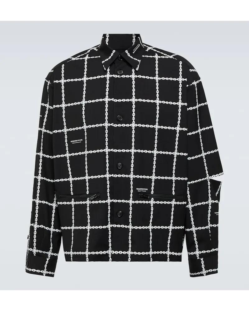 Undercover Bedruckte Jacke aus einem Wollgemisch Schwarz