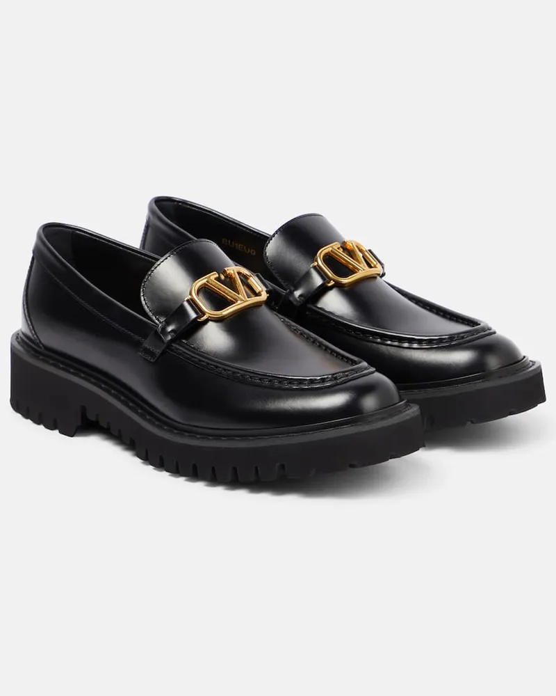 Valentino Garavani Loafers VLogo Signature aus Leder Schwarz