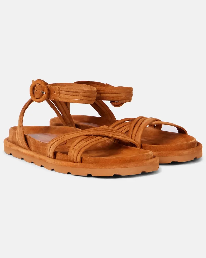 Gianvito Rossi Sandalen Lianne aus Veloursleder Beige