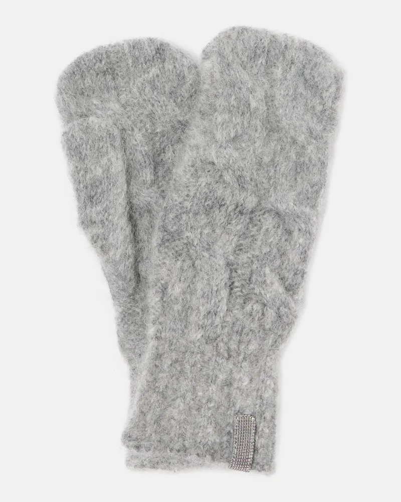 Brunello Cucinelli Handschuhe aus Wolle und Mohair Grau