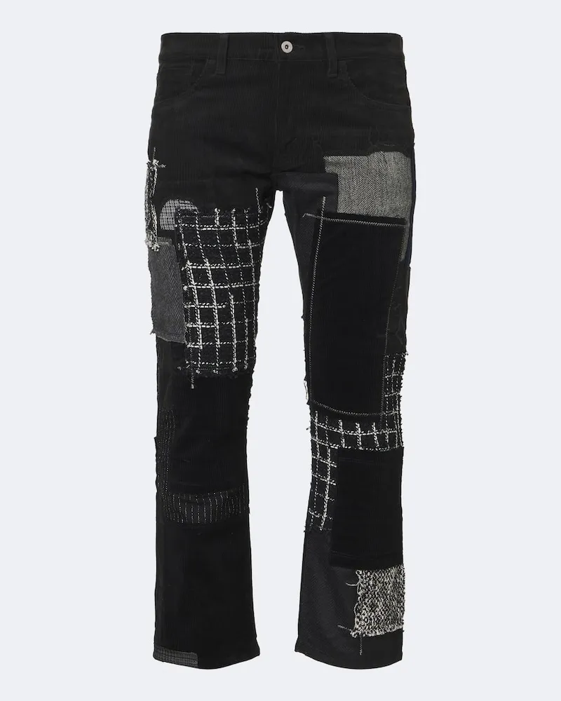 Junya Watanabe Gerade Hose aus Baumwolle Blau
