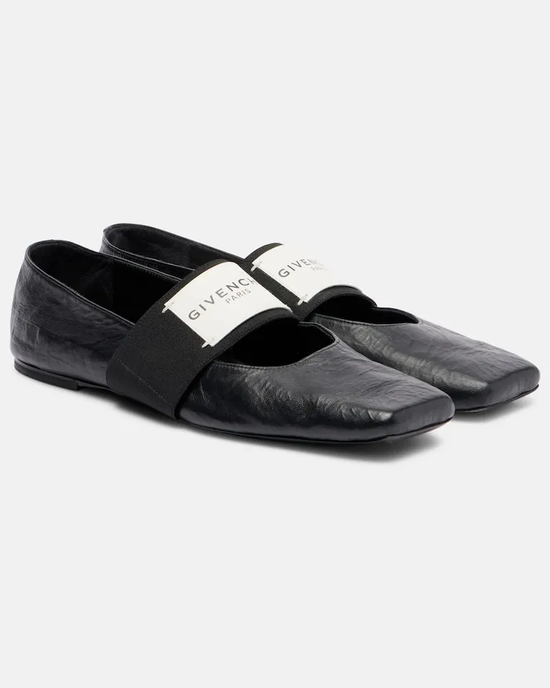 Givenchy Ballerinas Sliced Square aus Leder Schwarz
