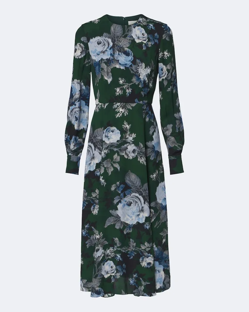 Erdem Midikleid aus Crêpe Grün