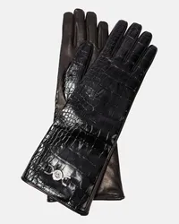 Versace Handschuhe aus Leder Schwarz