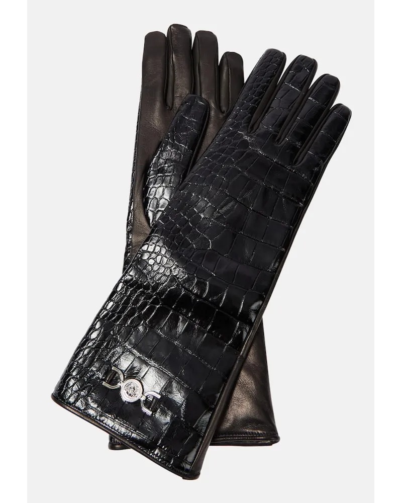 Versace Handschuhe aus Leder Schwarz