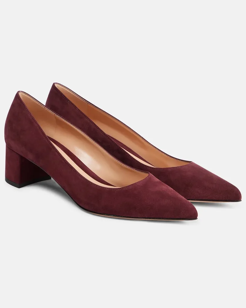 Gianvito Rossi Pumps Piper 45 aus Veloursleder Burgunderrot