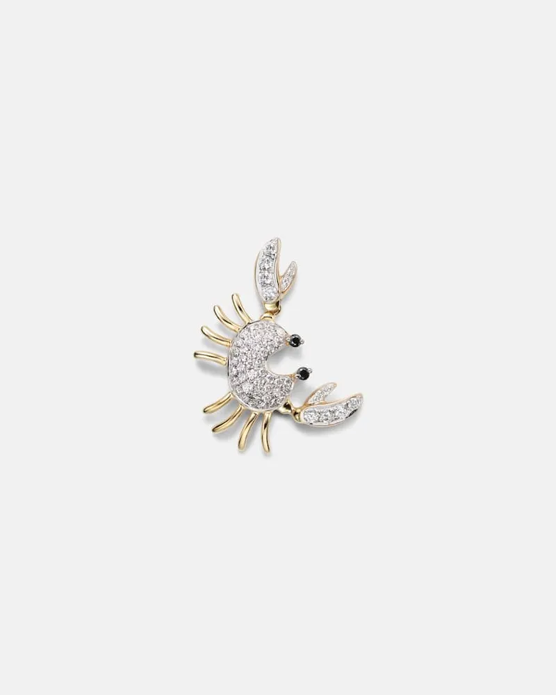 Yvonne Léon Yvonne Léon Einzelner Ohrring Crustacé aus 9kt Gelbgold mit Diamanten Gold