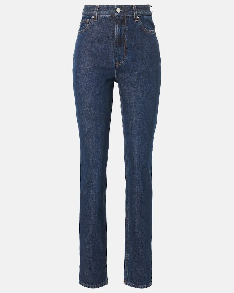 Totême High-Rise Slim Jeans Blau