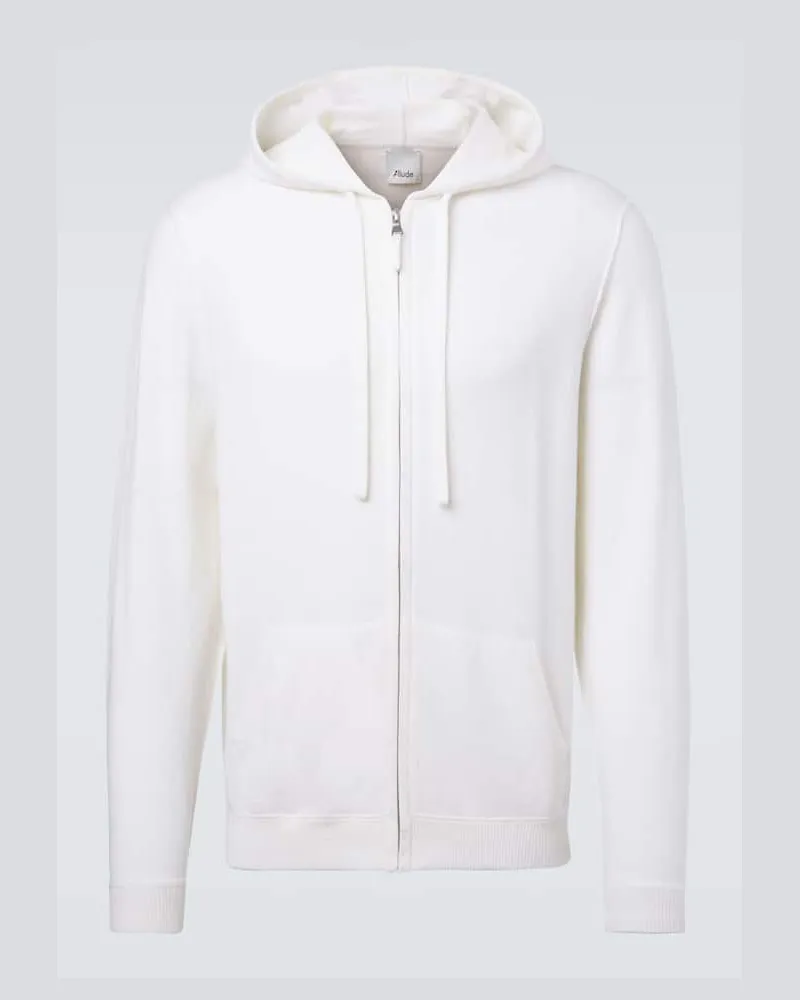 ALLUDE Kapuzenjacke aus Wolle und Kaschmir Weiß