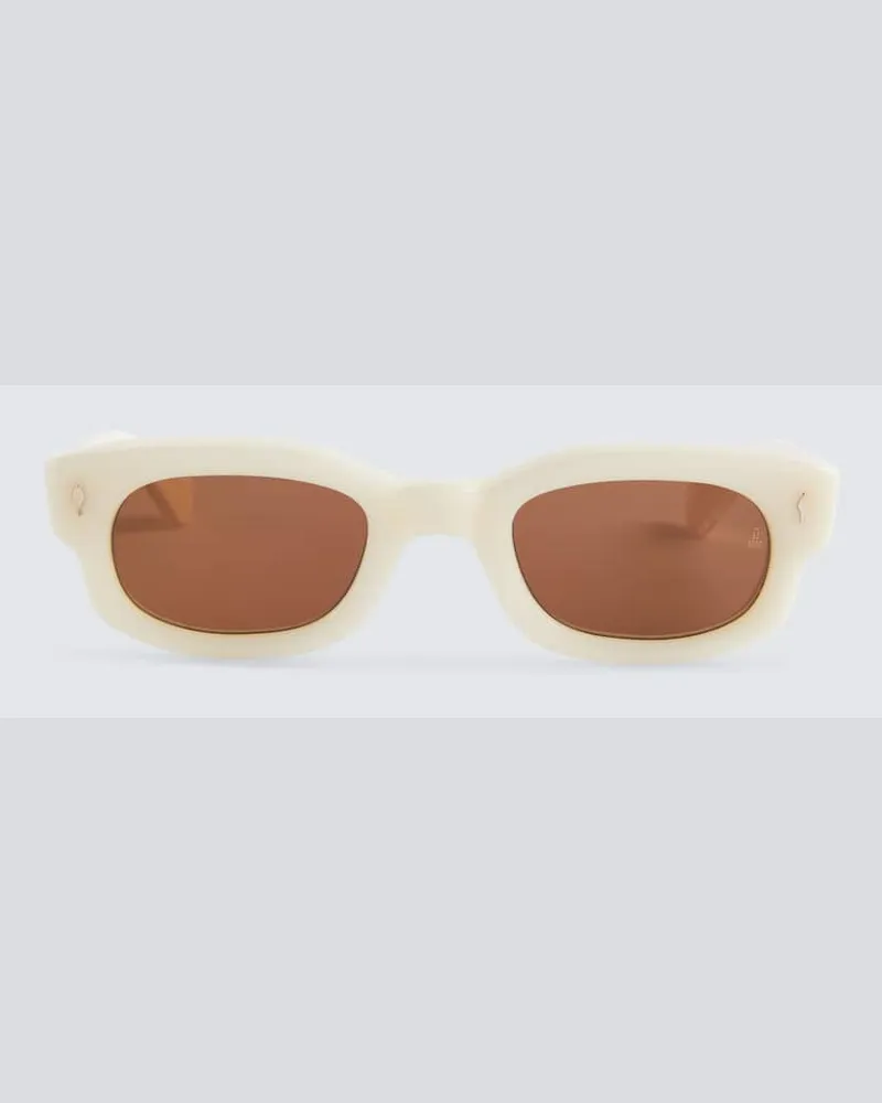 Jacques Marie Mage Eckige Sonnenbrille Whiskeyclone Weiß