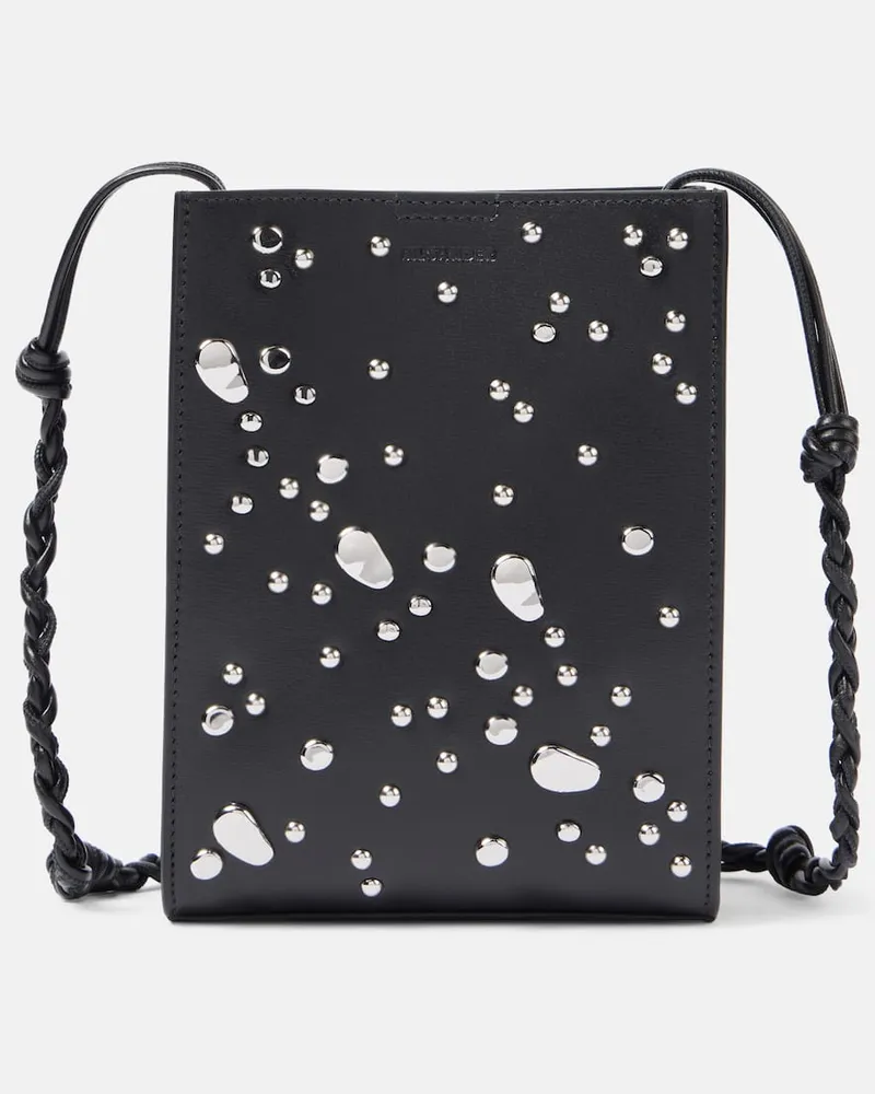 Jil Sander Verzierte Schultertasche Tangle Small aus Leder Schwarz