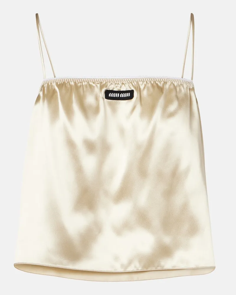 Miu Miu Top aus Satin Beige