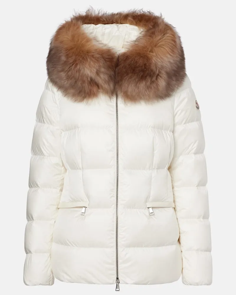 Moncler Daunenjacke Boed mit Shearling Weiß